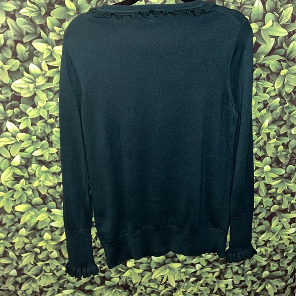 BODEN Ruffle Evergreen Woolblend Lightweight Sweater SzXL GUC - Picture 5 of 14